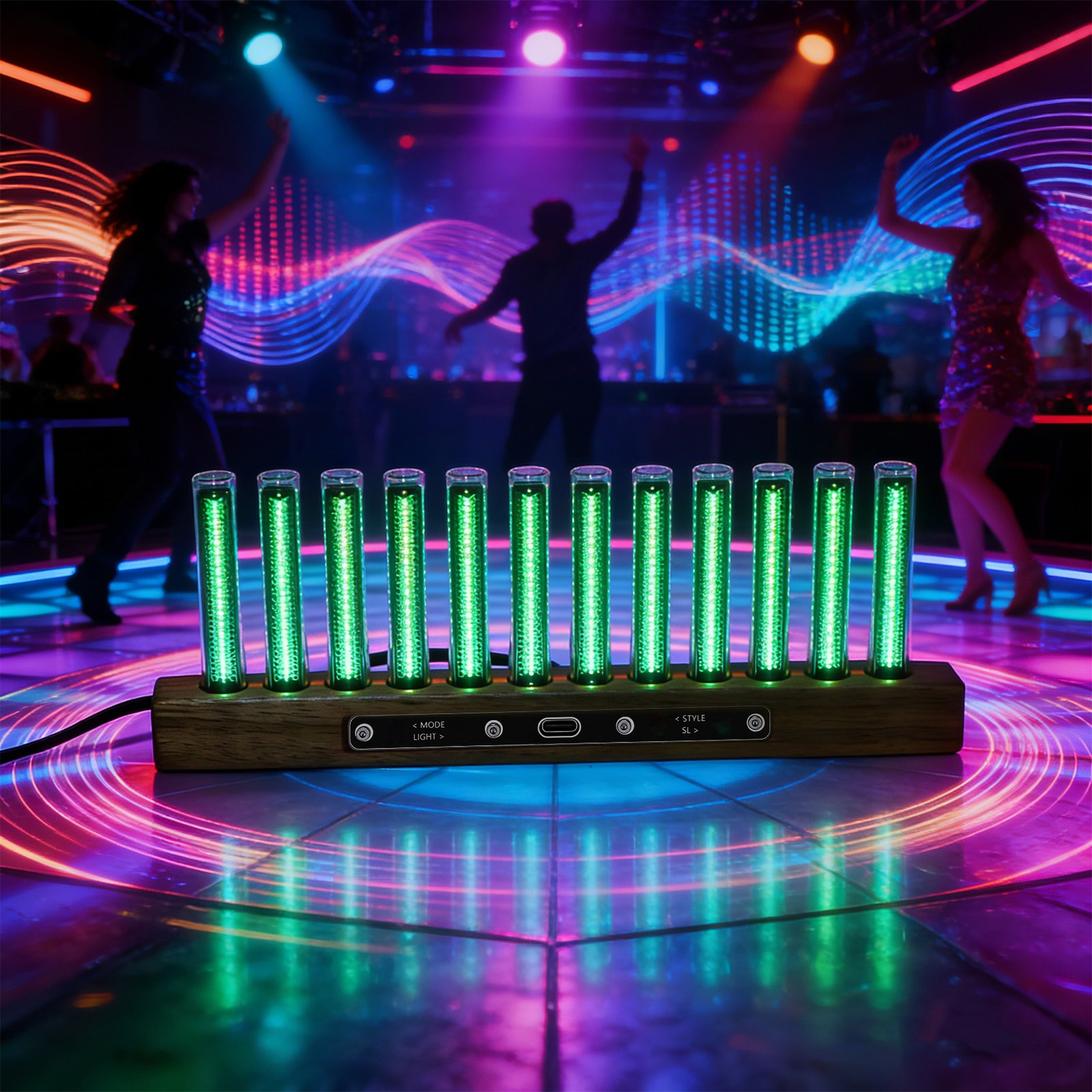 1 LED Music Spectrum Display With Adjustable Brightness For Home Use
