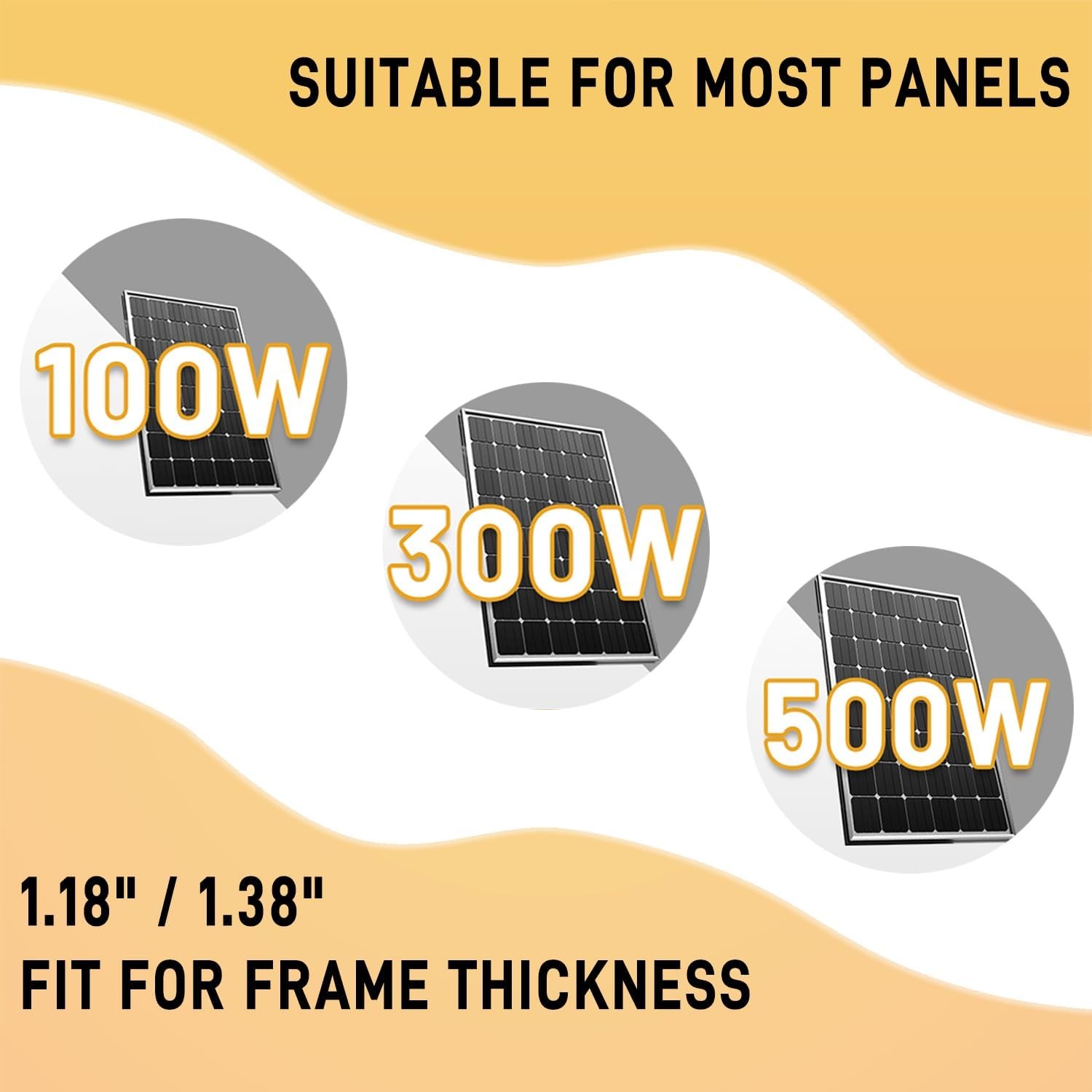 Solar Panel Mounting Brackets, Roof Mount Kit, Rails and Clamps 4pc-panel