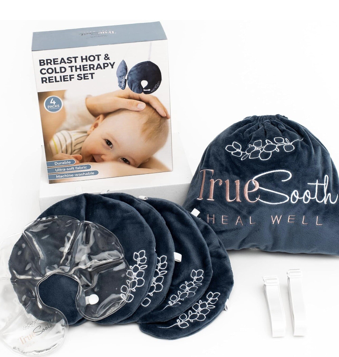 Breast Therapy Pack, Hot & Cold Therapy Relief Set 4 Breast Packs NIB