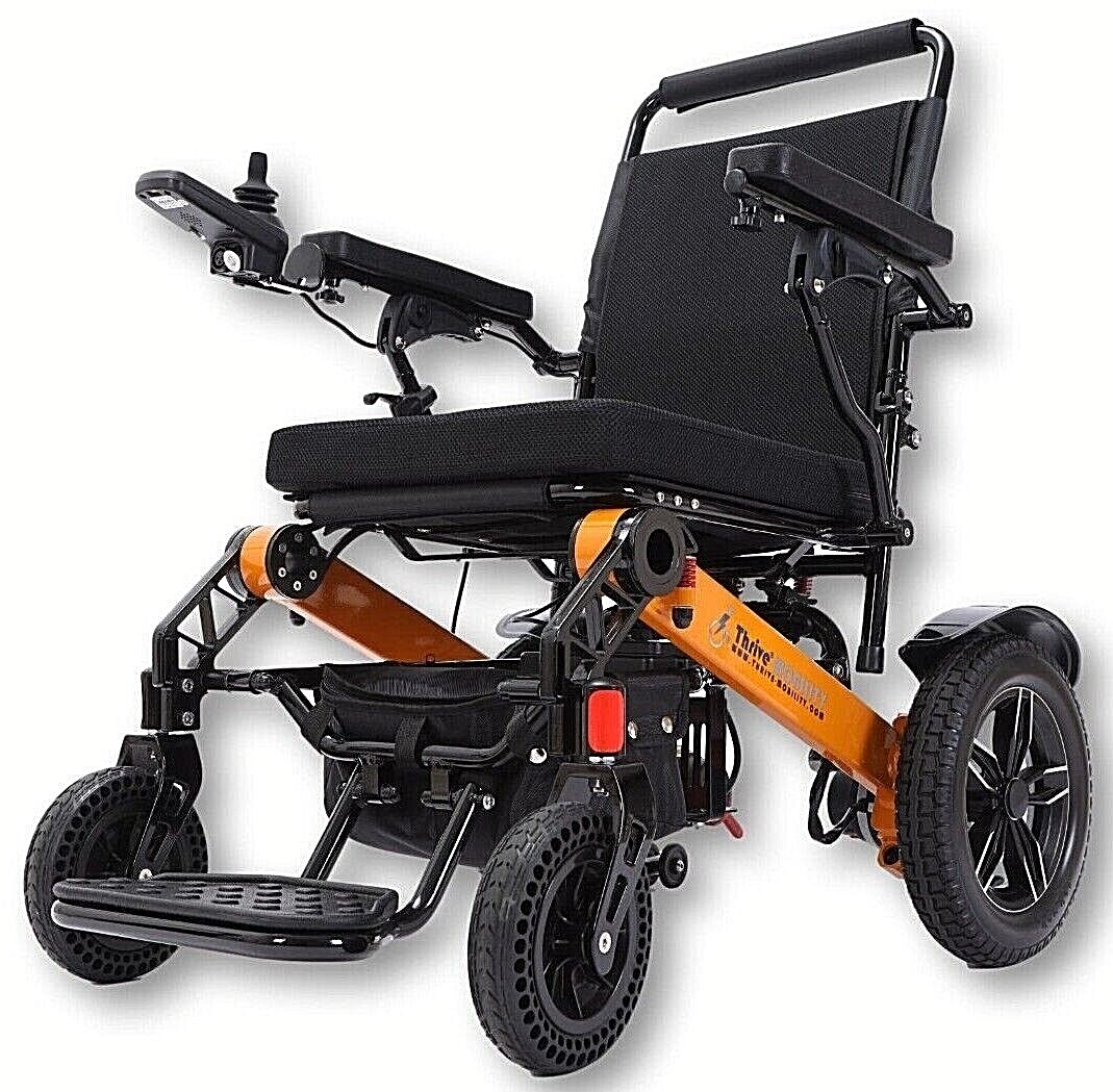 Lightweight Reclining Back Foldable Electric Wheelchair with Remote Controller