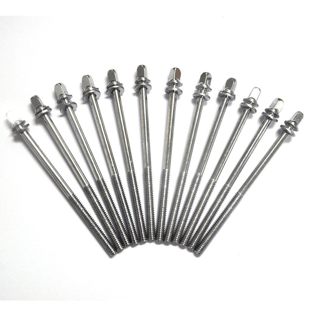 12 Drum Tension Rods 90mm(3.5") Chrome with Washers Diameter 7/32"
