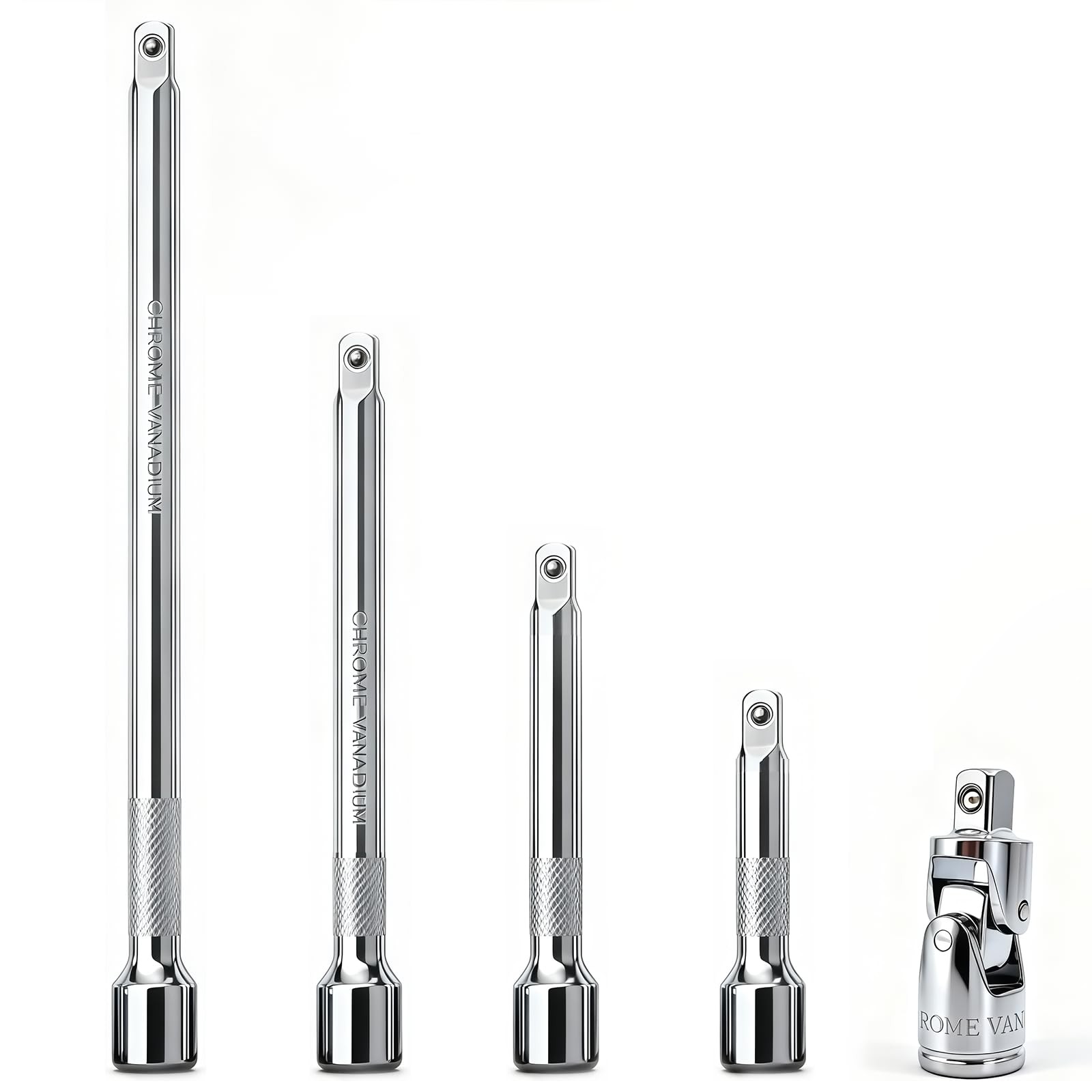 5 Pcs Extension Bar Set,1/4" Socket Extension Set, Include 4 Pcs Extensions(2...