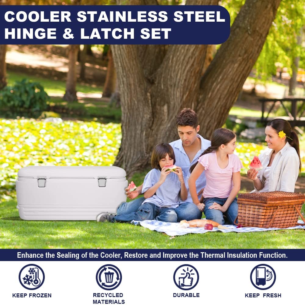 Cooler Stainless Steel Hinge & Latch Set For Igloo Cooler Replacement