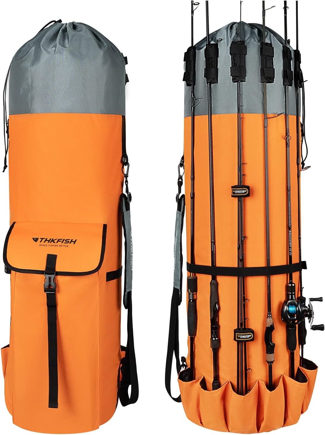 Portable Fishing Pole Bag Durable Oxford Folding Fish Rod Reel Carry Waterproof