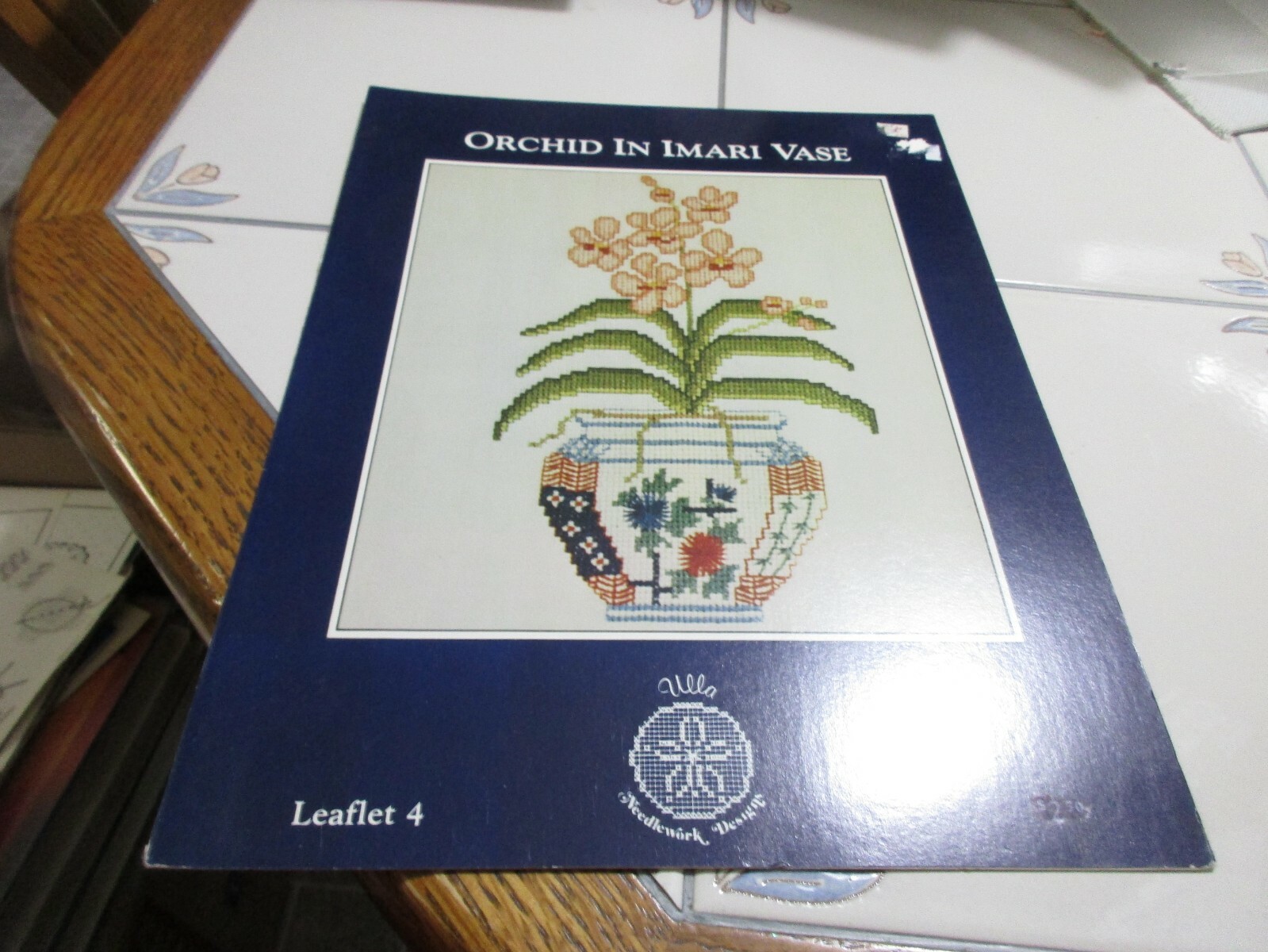 Orchid in Imari Vase Ulla Needlework Designs Leaflet 4 GUC 1982