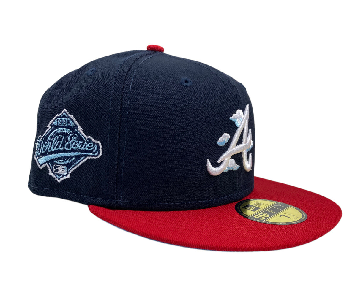 Atlanta Brave Comic Cloud World Series Side Patch New Era 59fifty Fitted cap