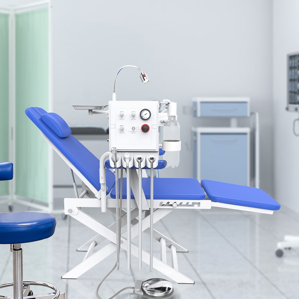 Portable Dental Delivery Unit Case Air Compressor Syringe/Portable Folding Chair