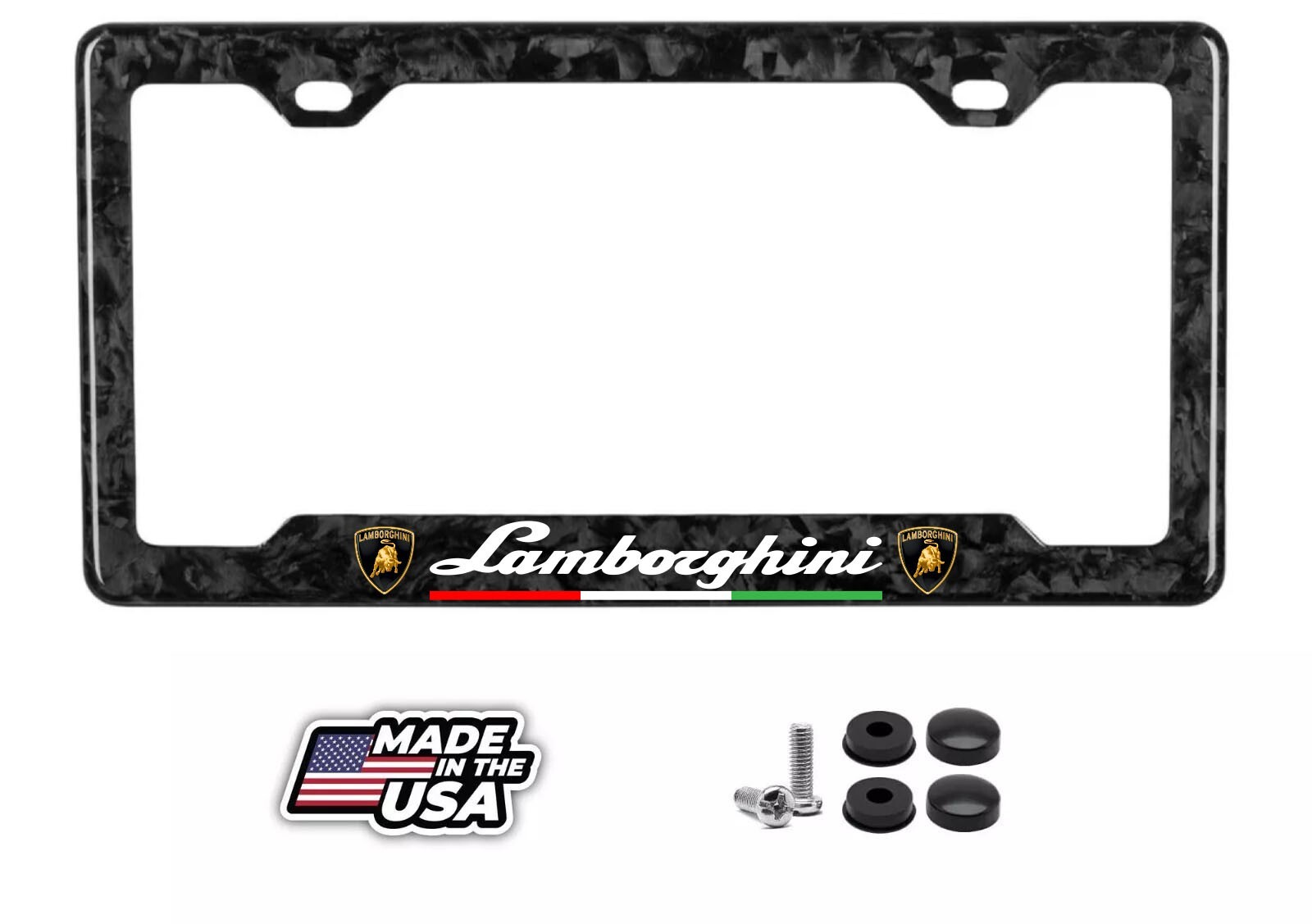 LAMBORGHINI 100% REAL FORGED CARBON FIBER CAR LICENSE PLATE FRAME
