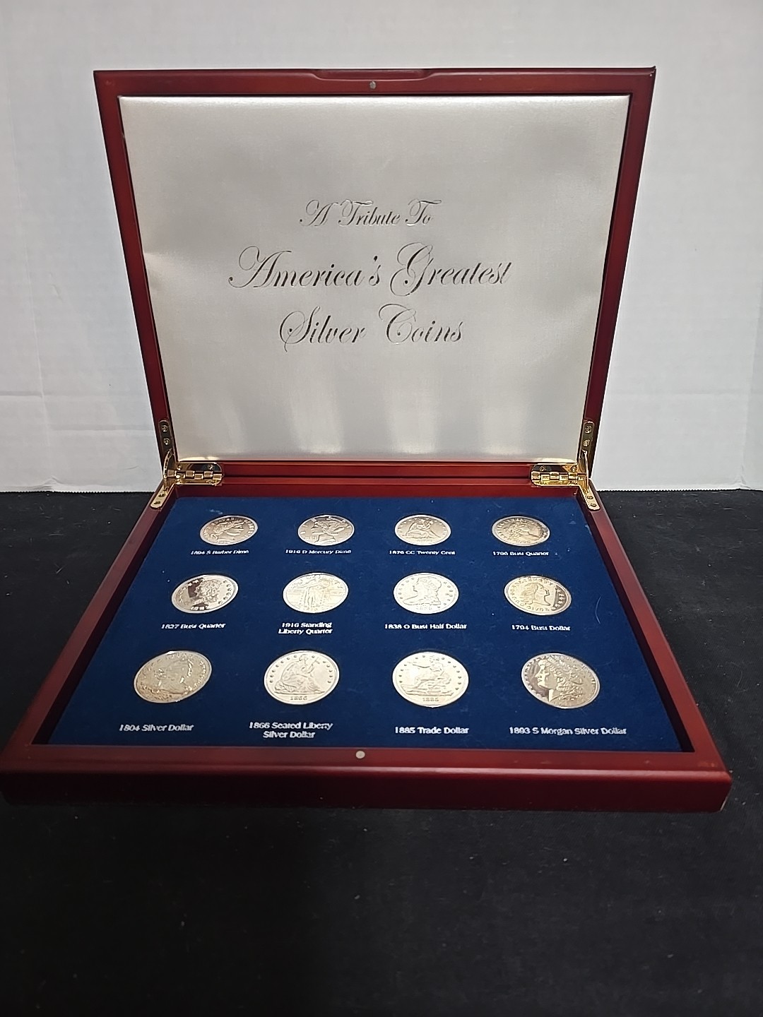 A Tribute To America's Greatest Silver Coins In Original Wood Box - 12 Coin Set