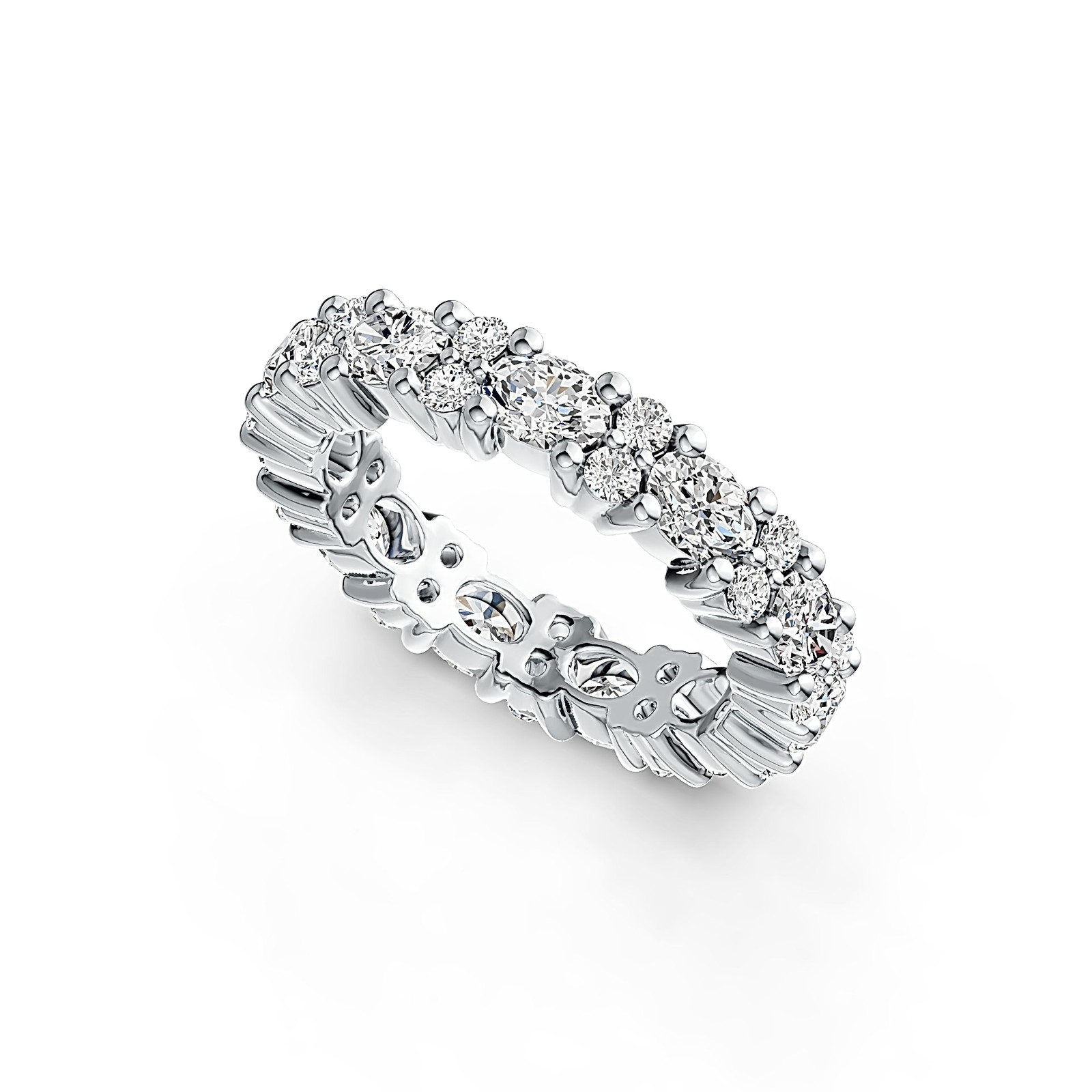 Sterling Silver Semi Mount Ring Setting Oval OV 4X3mm with White Topaz
