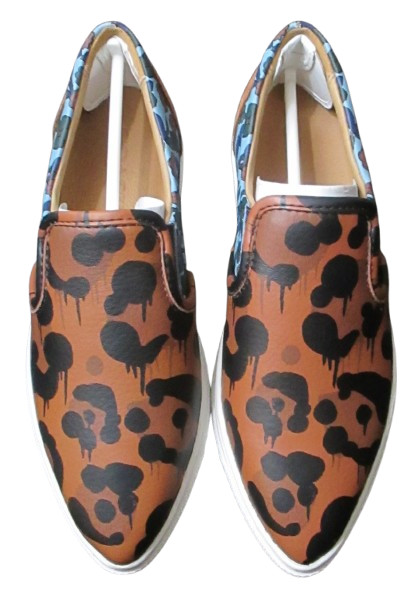 Coach WildBeast Nappa Women's Slip-On Sneakers Shoes 6M Brown/Mist (Turq) Q8807