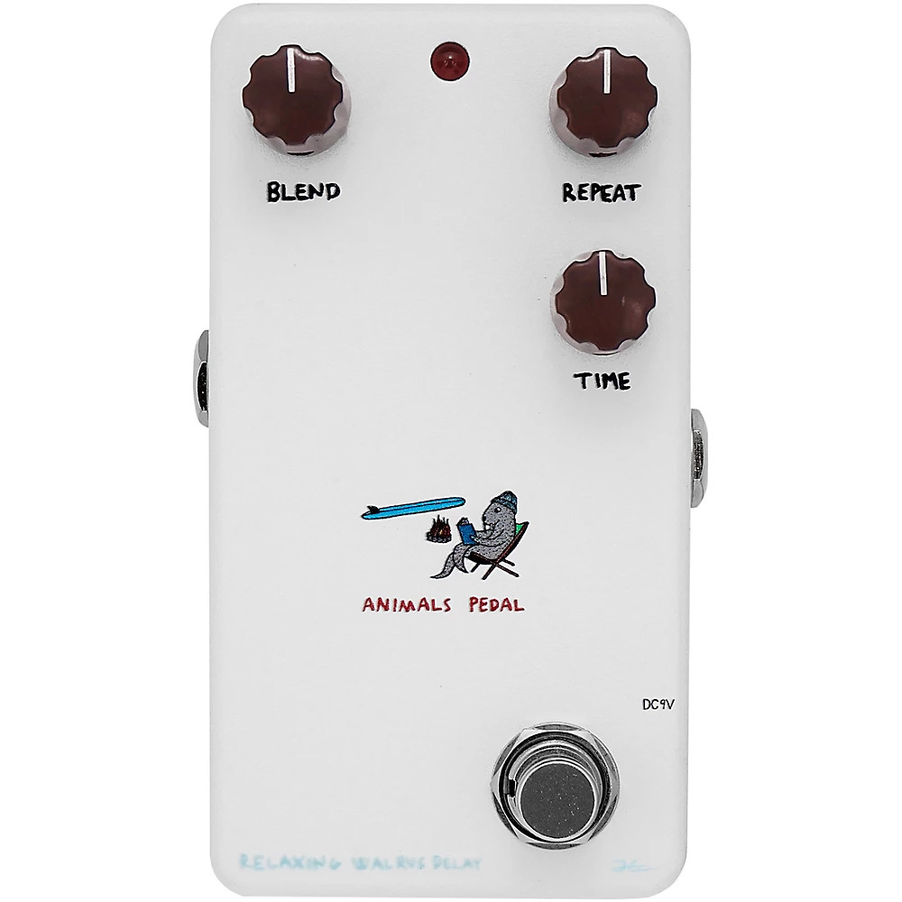 Animals Pedal Relaxing Walrus Delay V2 Effects Pedal White LN