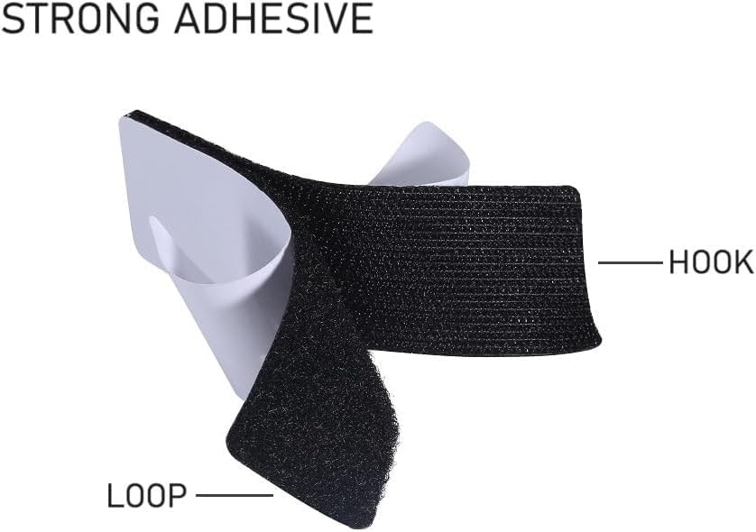 noot products 20 Sets 1x4 Inch Hook and Loop Fastener Strips with Adhesive He...