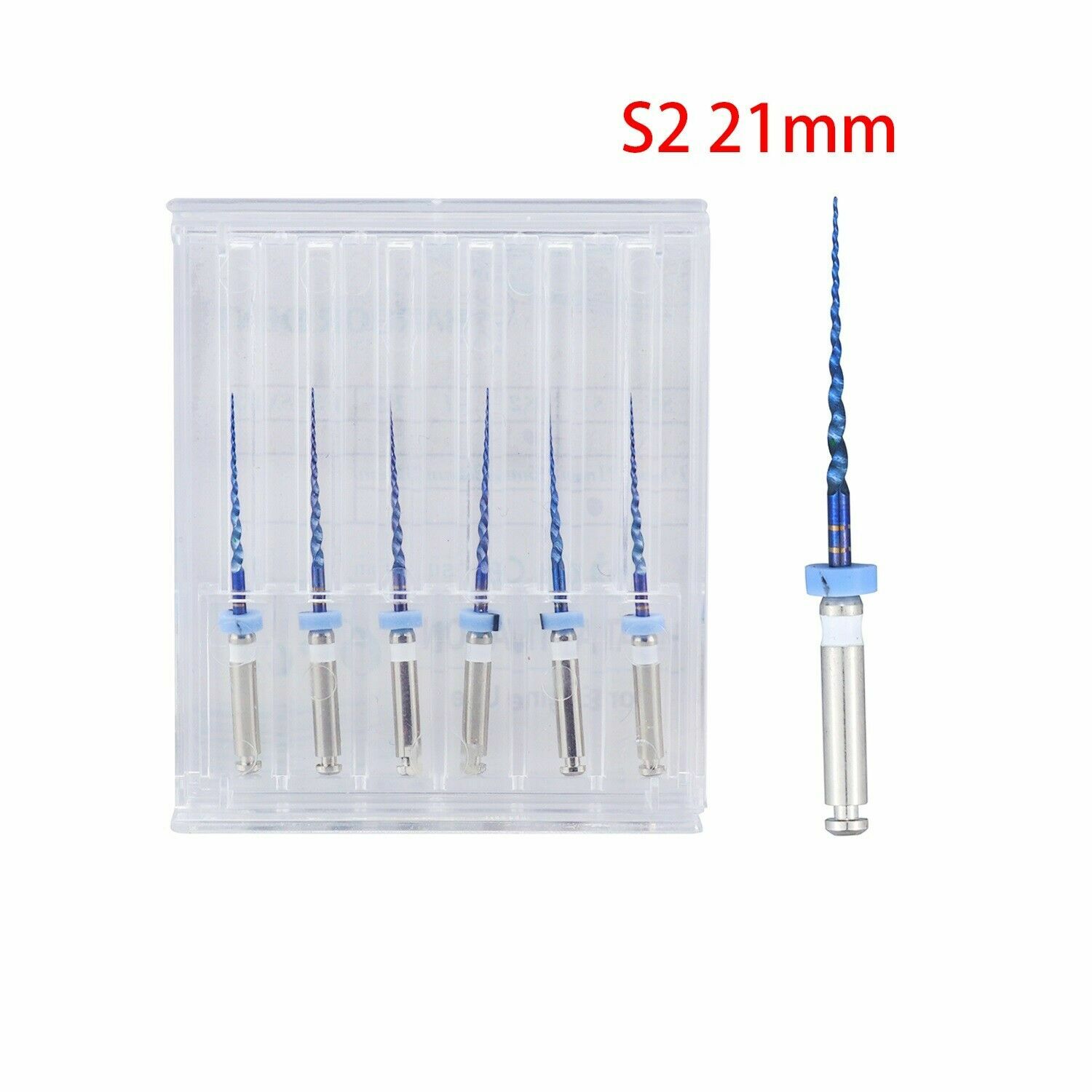 6PCS S2 Dental Engine Use Rotary Heat Activated Canal Root Endodontic Files 25mm
