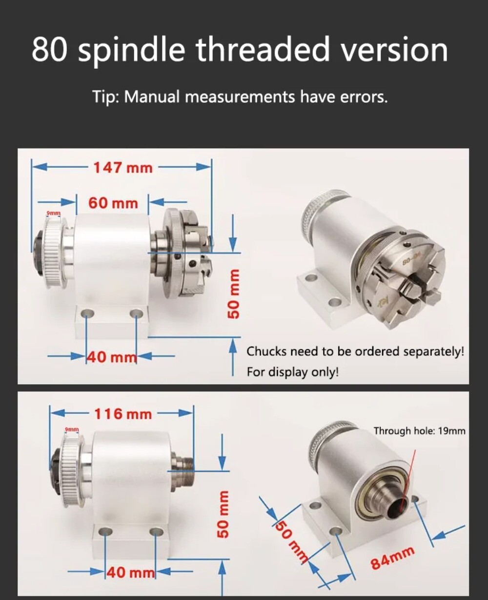 50/65/80 Chuck Spindle Assembly, Self-made Mini Lathe, Buddha Bead Machine