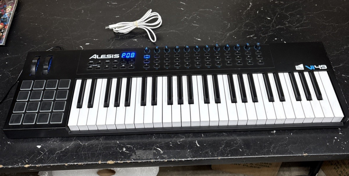 Alesis VI49 Advanced 49-Key USB/MIDI Keyboard Controller - No Power Adapter