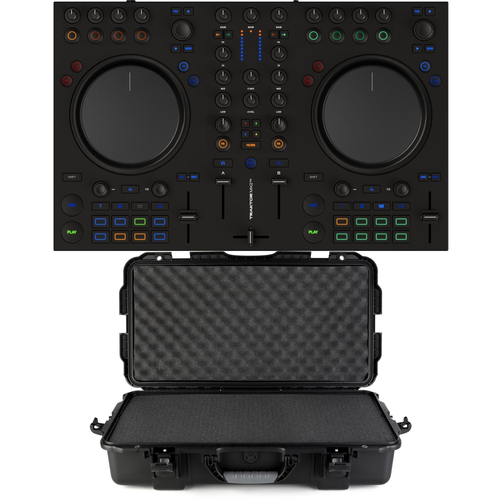 Native Instruments Traktor Kontrol MX2 DJ Controller with Hard Case