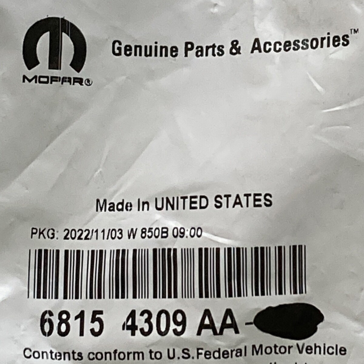 NEW GENUINE MOPAR 68154309AA Fog Lamp Jumper Wiring 2013-2022 Ram