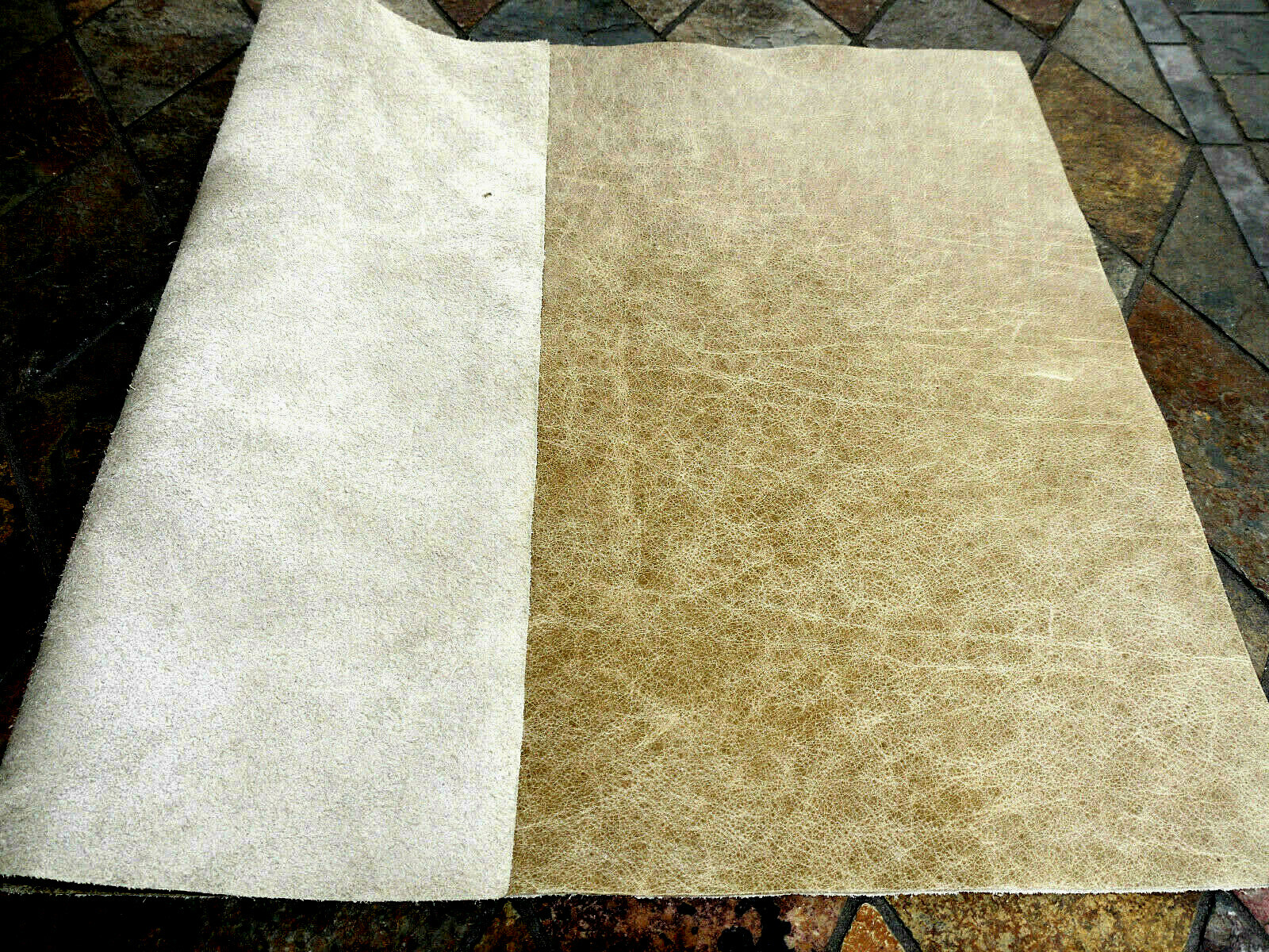Leather panels 4 pieces 18" x 24" first Quality  LT Moss