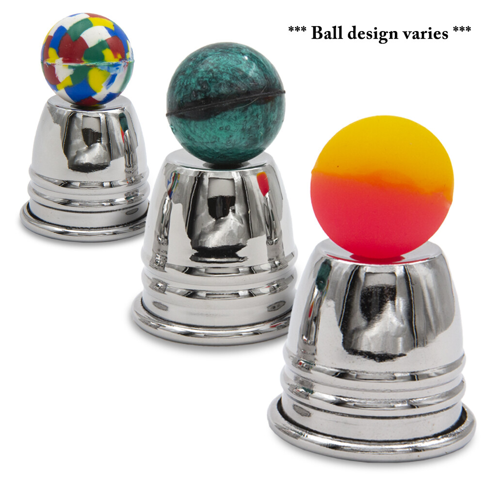 Table Hopping Cups & Balls - Chrome