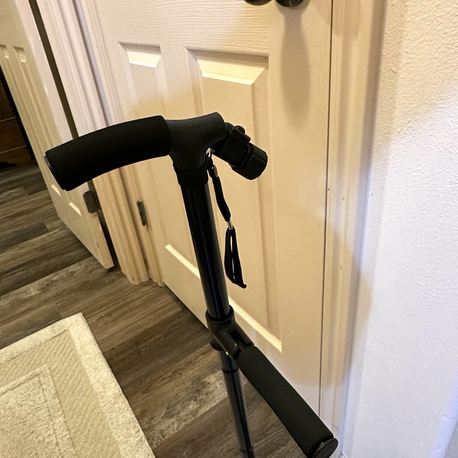Folding Walking Cane LED Light Adjustable To Five Heights Lightweight Portable