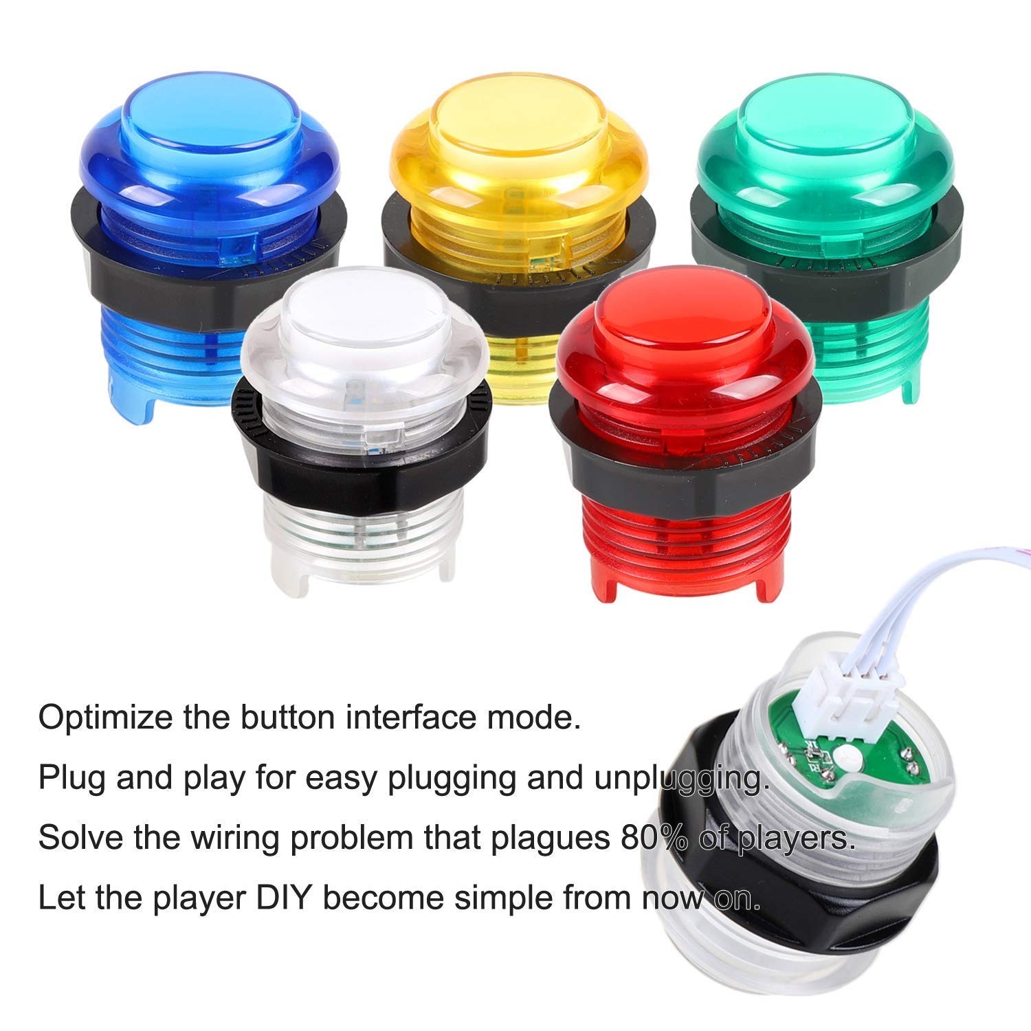 16-Button LED Arcade Controller Kit with 8-Way Joystick for PC Game Enthusiasts
