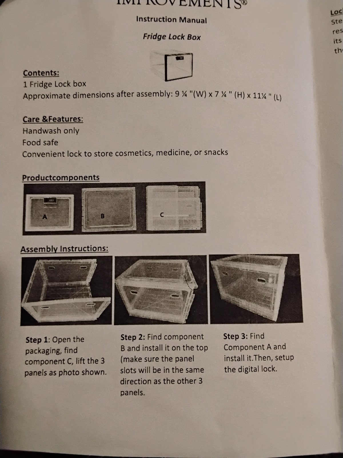 Improvements Fridge Lock Box