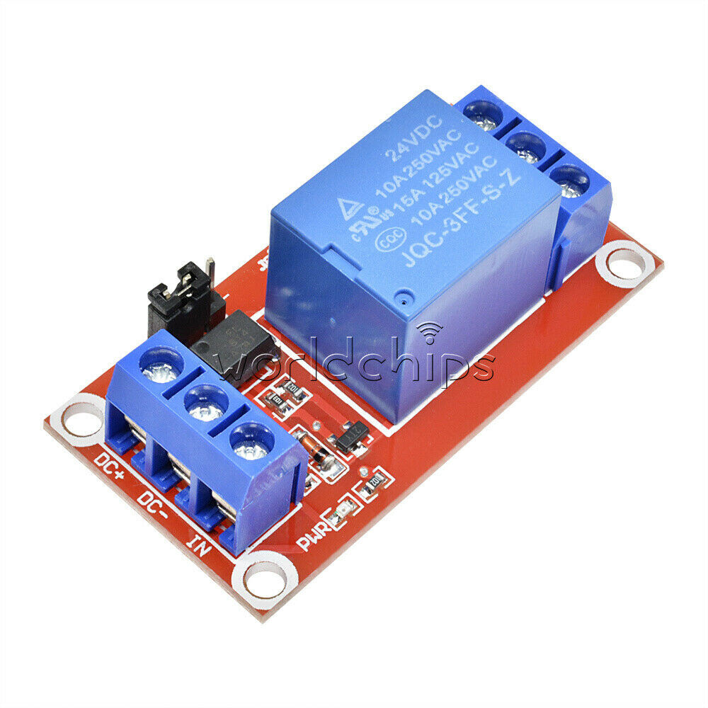 DC 24V 1 Channel Relay Module with Optocoupler H/L Level Trigger for Arduino