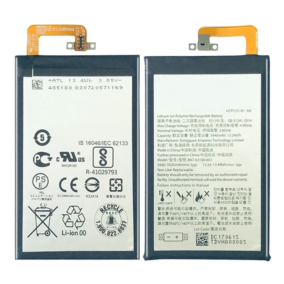 Battery Replacement Model BAT-63108-003 Fit For Blackberry KeyOne / DTEK70