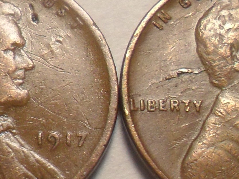 1917-P 1941-P  NICE "MINT-MADE LAMINATION" LINCOLN WHEAT ERROR 2 PIECE SET!!