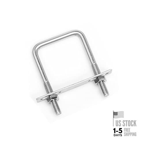 304 Stainless Steel Square U-Bolts 3.54"(90mm) Inner Width, 90×130mm (W*L)