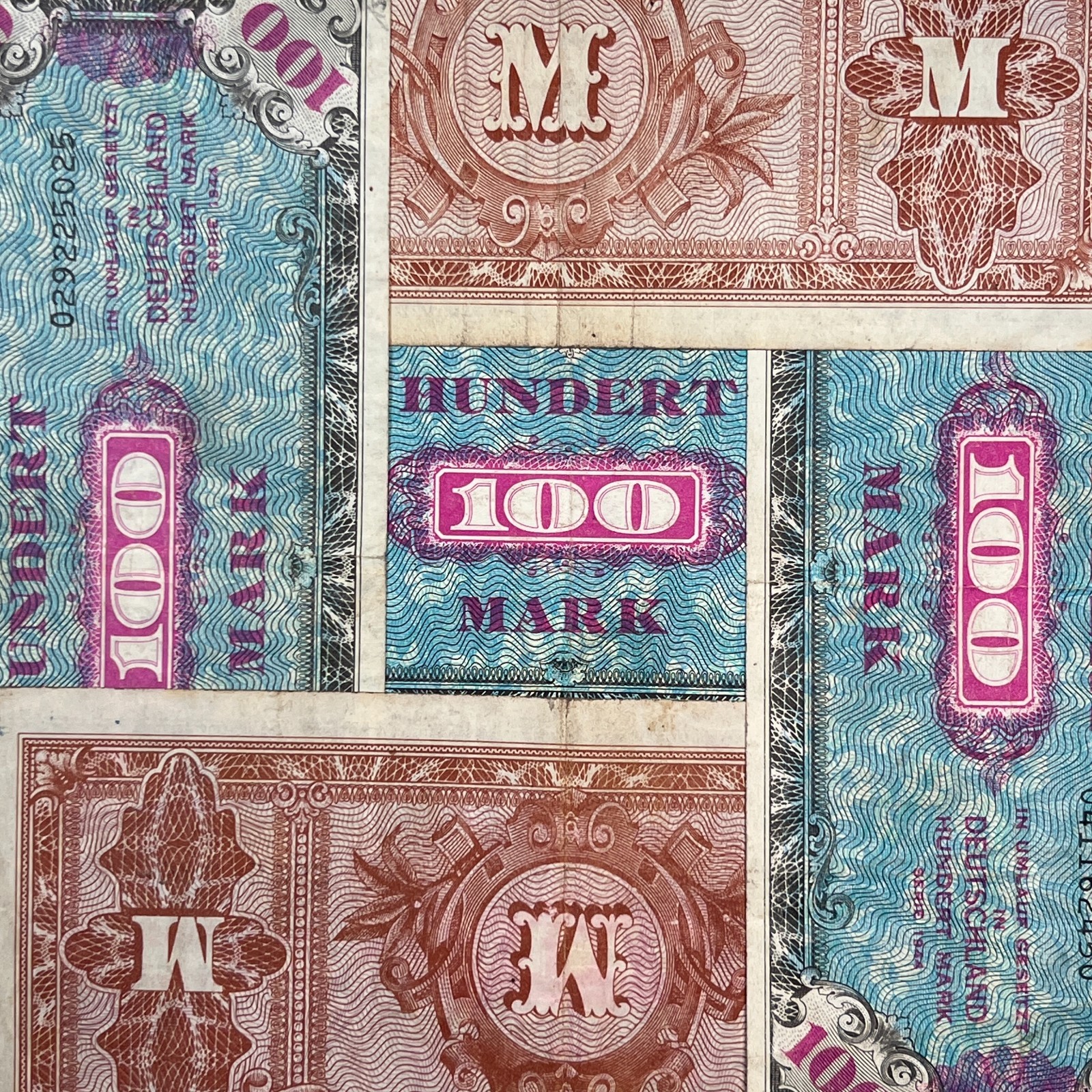 One (1) 1944 WWII Germany Allied Occupation Military Currency 100 Mark Banknote