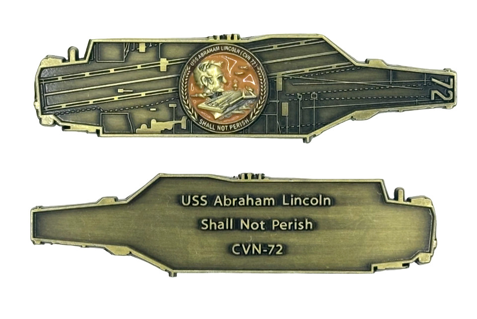 USS Abraham Lincoln (CVN-72) Challenge Coin - US Navy Carrier Shape