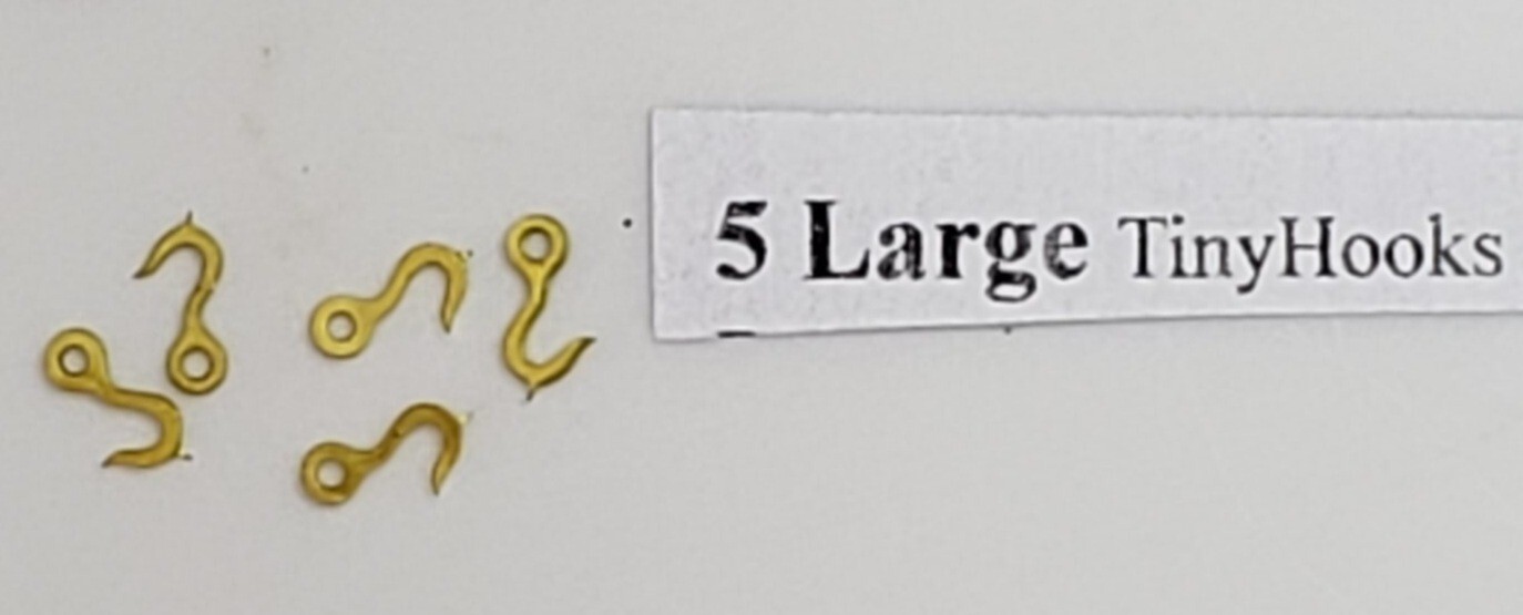 Scale Model Cargo/Rigging Hooks Assortment / 3 sizes 1 Lot=16 hooks Brass USA