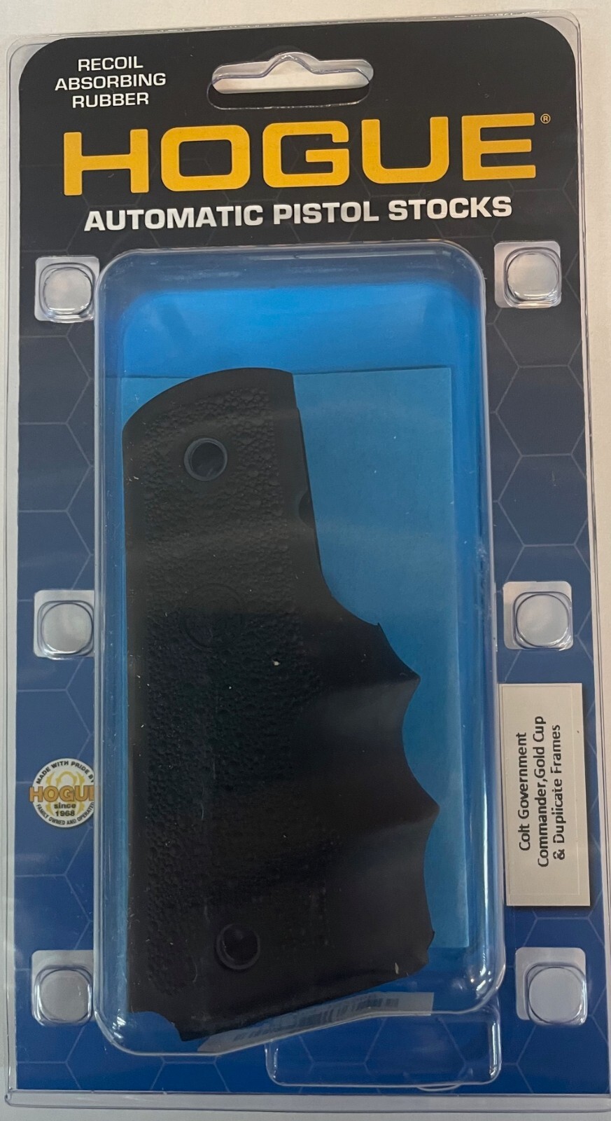 Hogue 1911 Government Full Size Rubber Grip with Finger Grooves Govt Black 45000