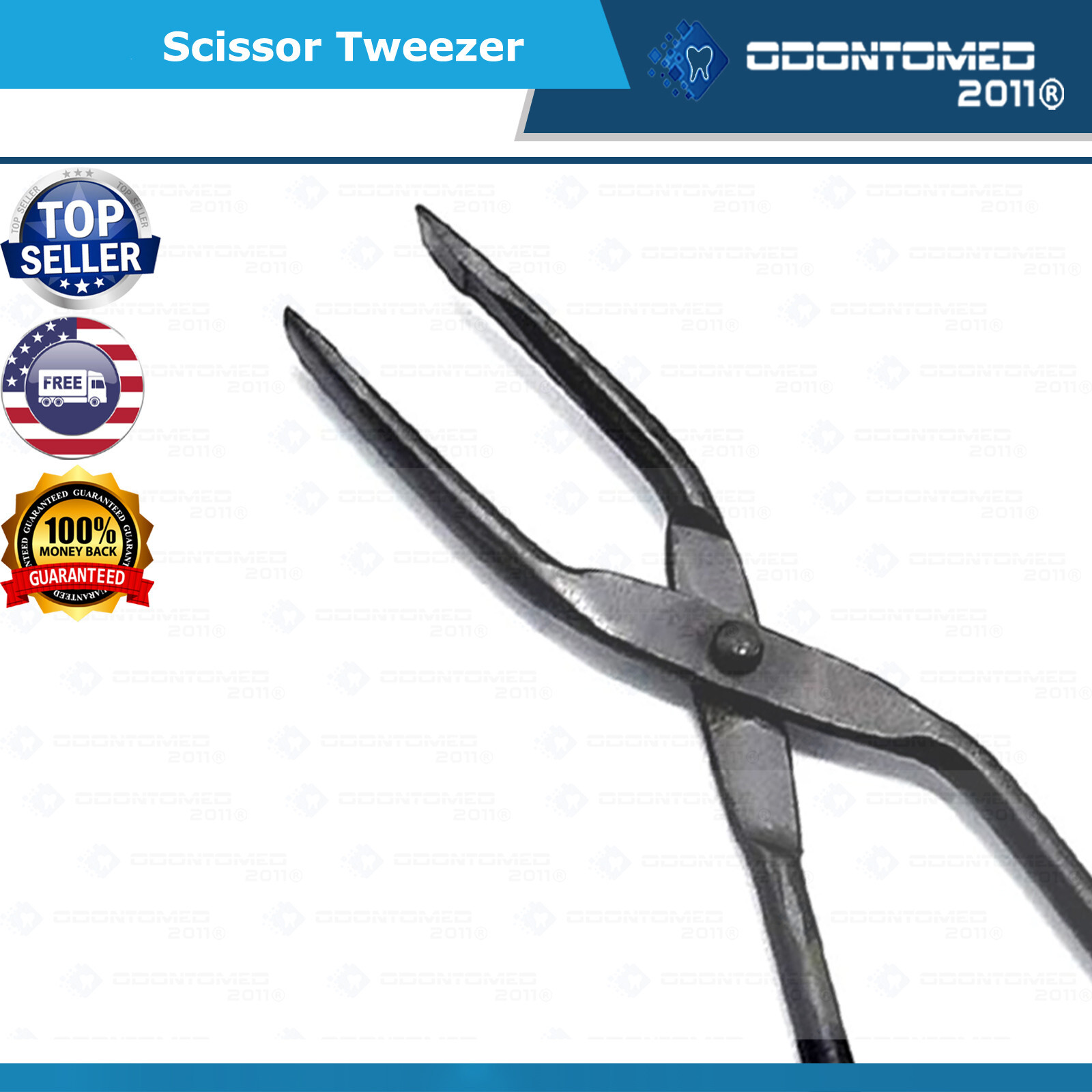 2 Pcs Sharp Scissors slanted Tip Eyebrow Tweezers Clamp Clipper Stainless ODM