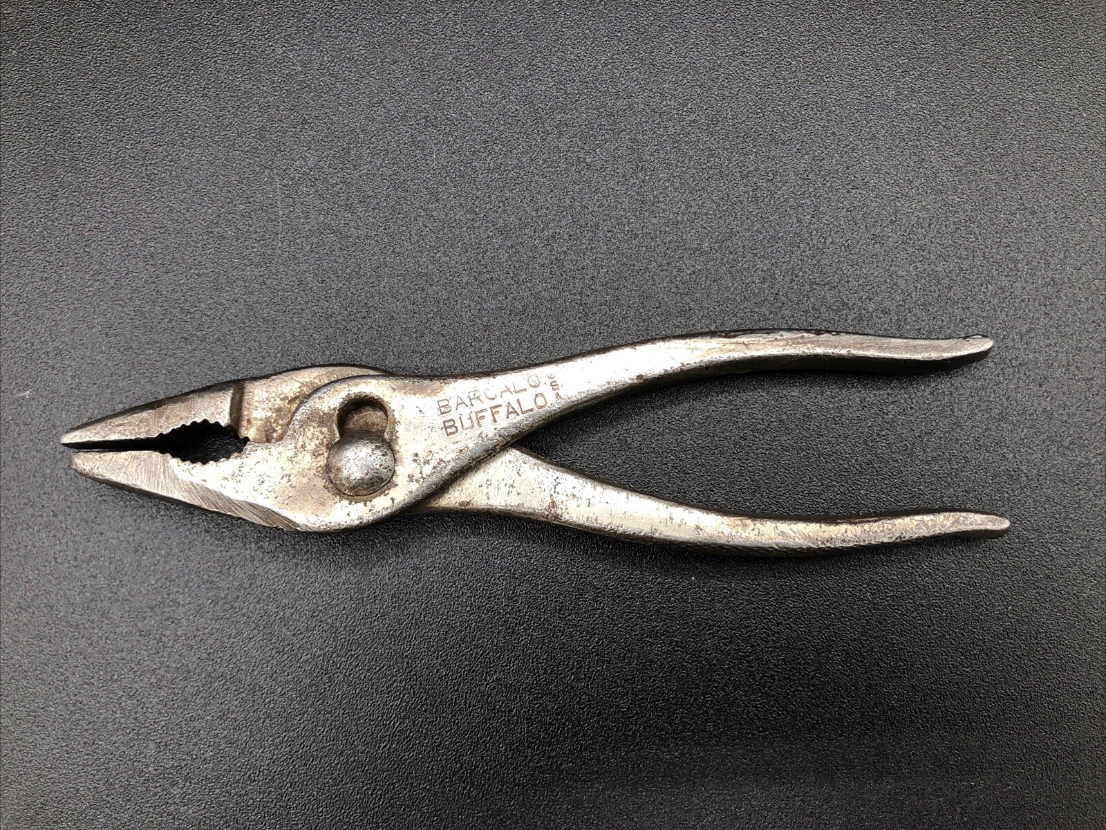Vintage Barcalo Buffalo Tools 5-1/2" Slip Joint Pliers Knurled Grips USA
