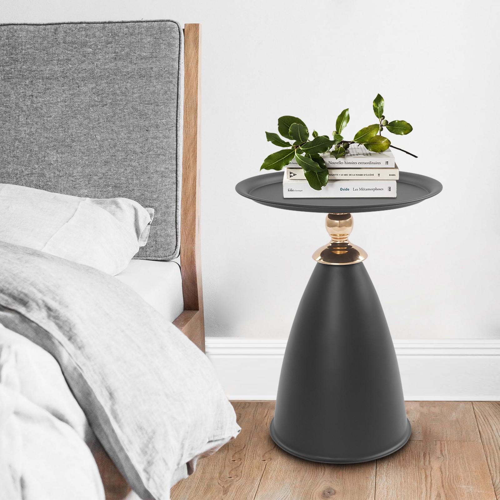 Small Round Side Table, Side Table for Small Spaces, Modern Couch End Table