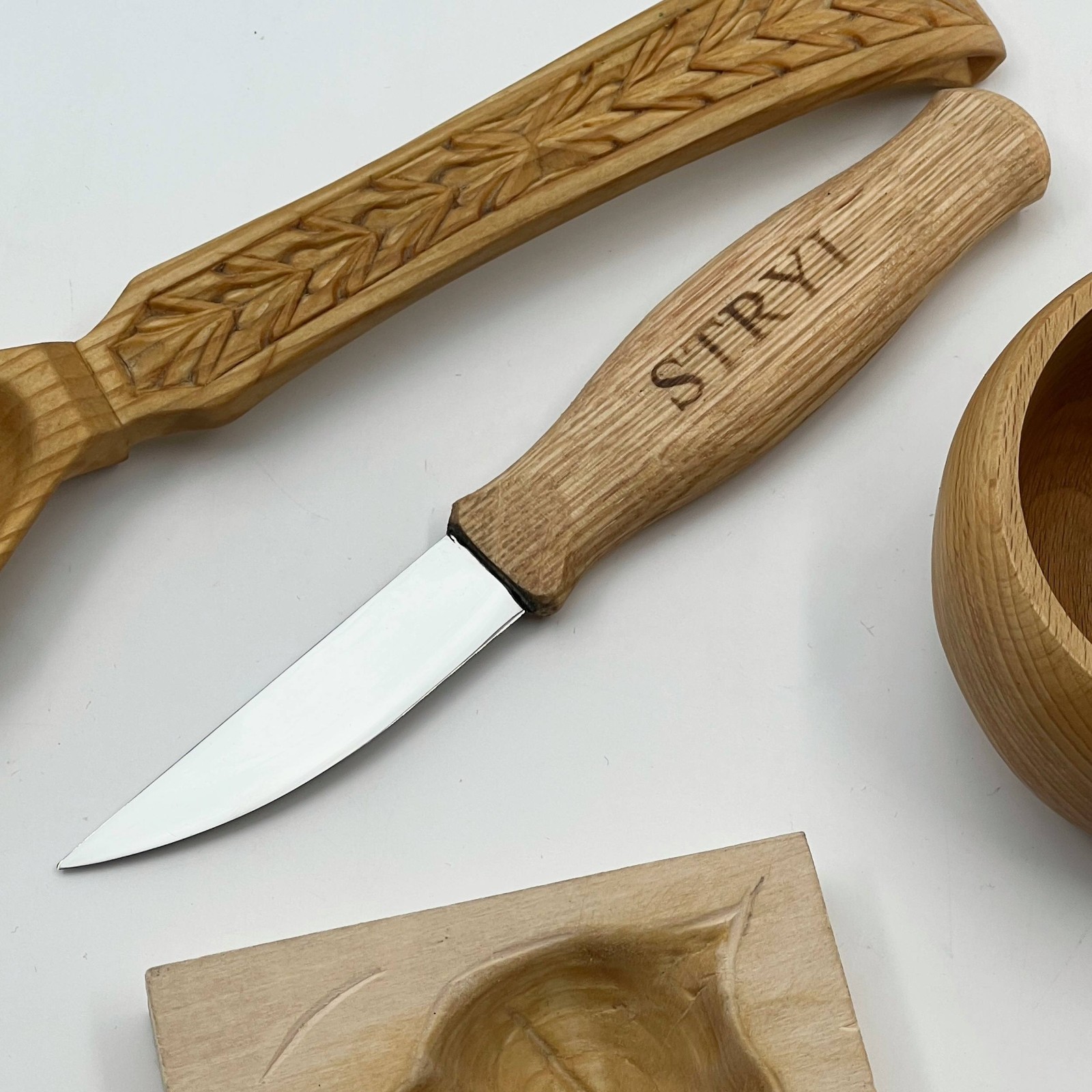 Spoon Wood carving set 4 pcs, Carving tools, Hook knife, STRYI Profi