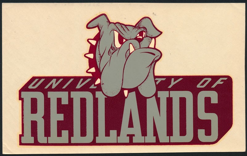 ORIG University of Redlands Bulldogs vtg 1940s _RARE_ College Decal Sticker NCAA