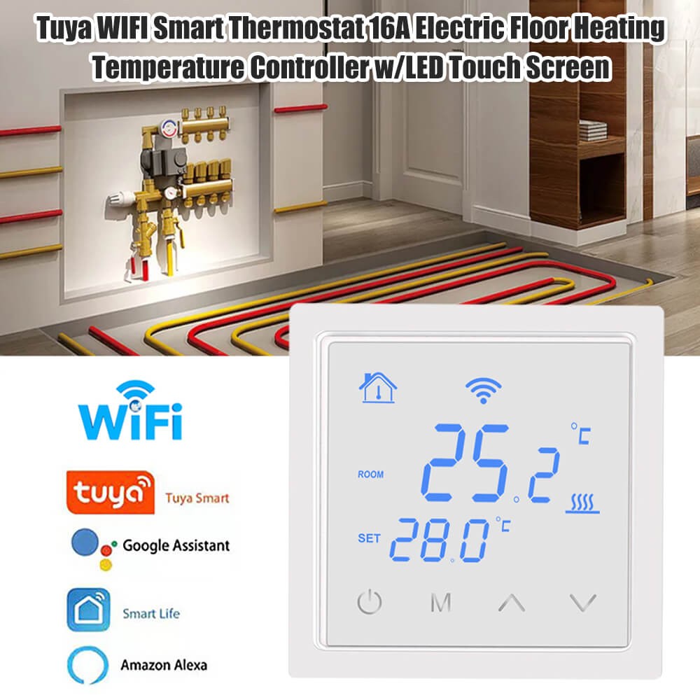 Tuya 16A WIFI Smart Thermostat Electric LED Floor Heating Temperature Controller