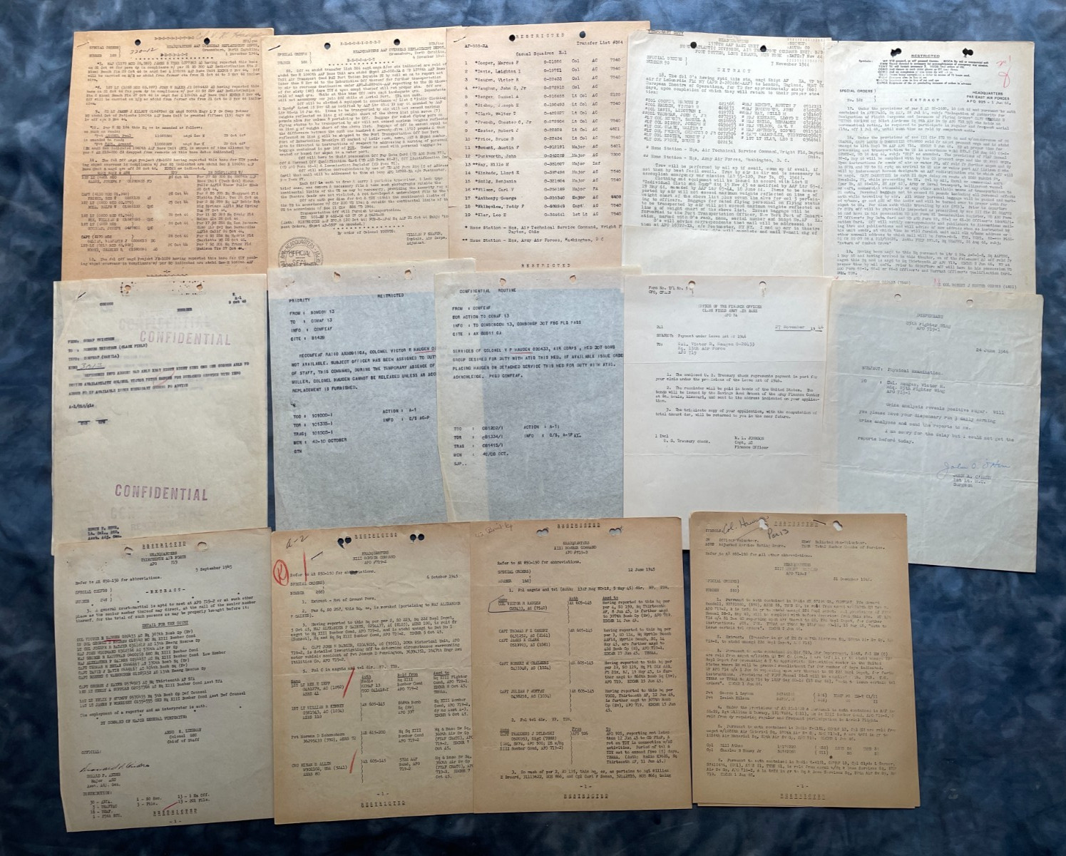 Vintage WW2 Air Force Extracts Restricted Clark Field Squadron Bomcom Documents