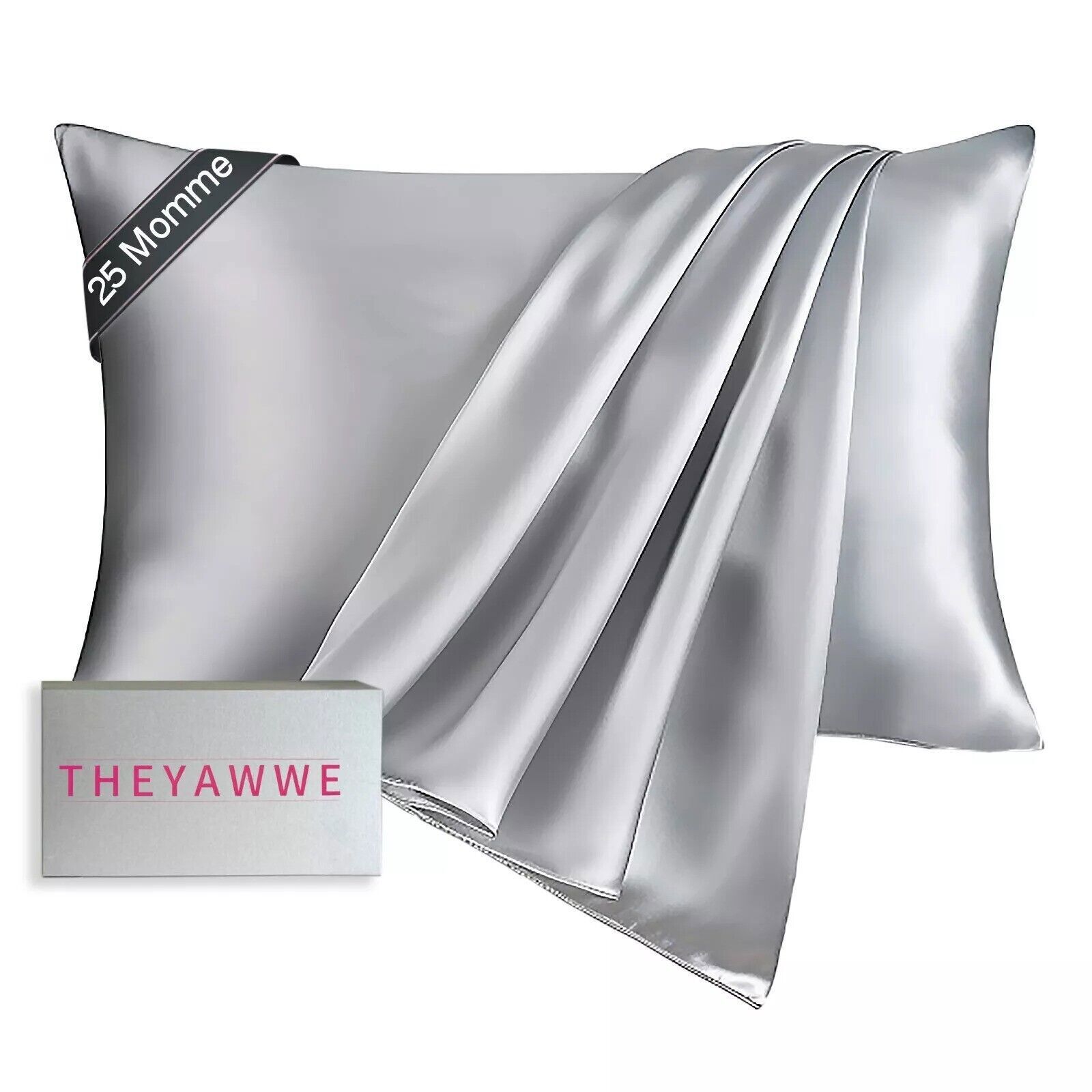 100% 19Momme 6A Pure Mulberry Silk Pillowcase Hidden Zipper 20*30in Queen Size
