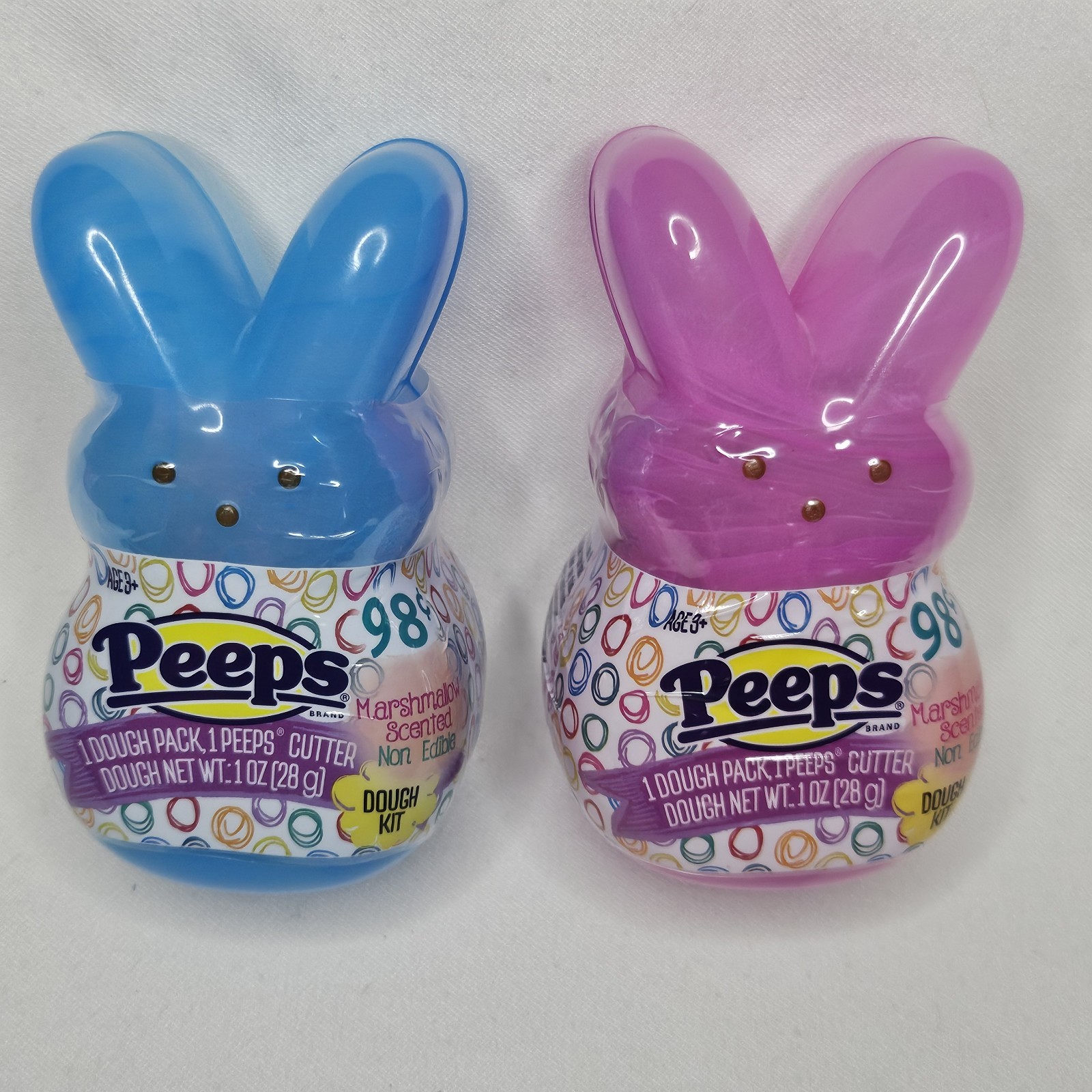 New Lot Set 2 Peeps Blue Pink Bunny Dough Kit Pack Marshmallow Scent Easter