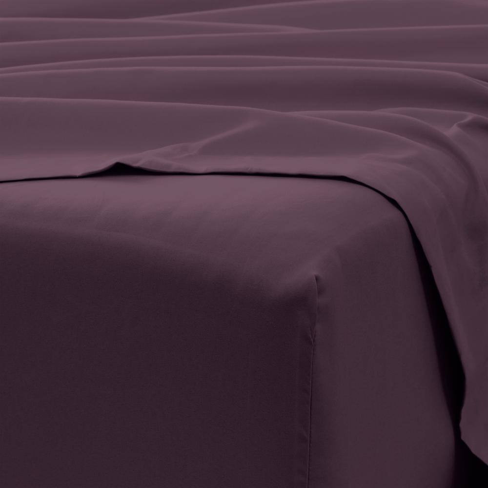 6-Piece Purple Solid Microfiber California King Sheet Set