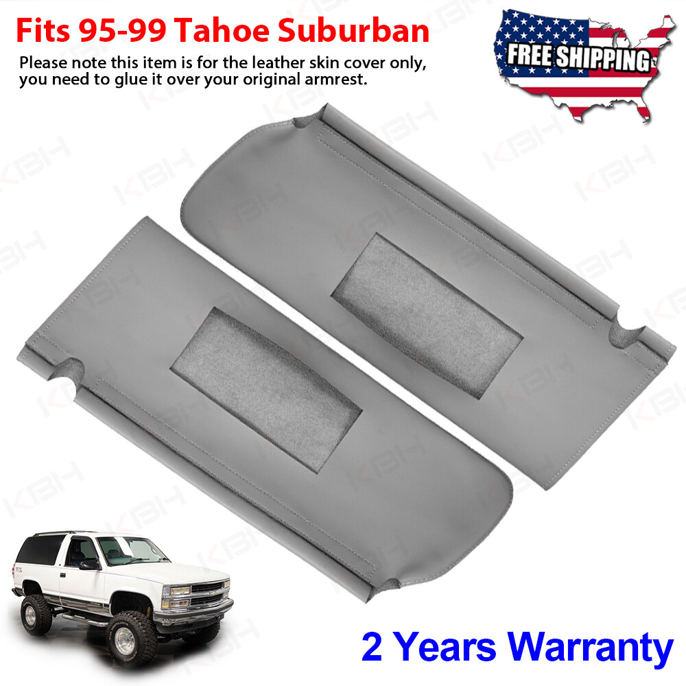 Fits 1995-1999 Tahoe Suburban Yukon Sun Visor Vinyl Covers Pair Right Left Gray