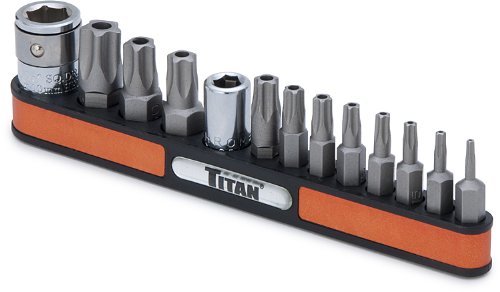 Titan Tools 16137 13pc Star Tamper Resistant Bit Socket Set