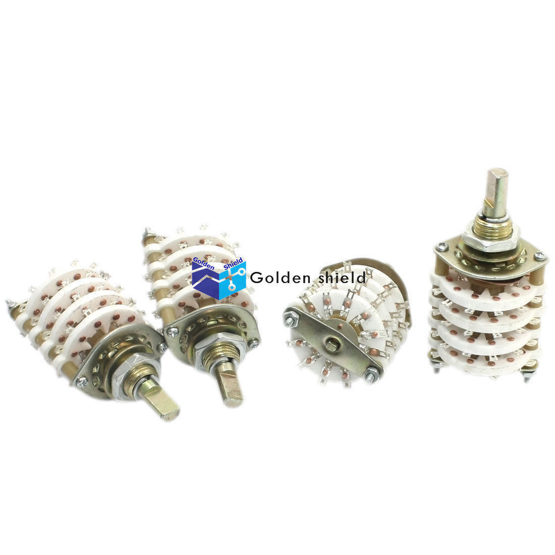 4Pcs KCX4X11 4P11T 4 Pole 11 Position Four Decks Band Channael Rotary Switch Sel
