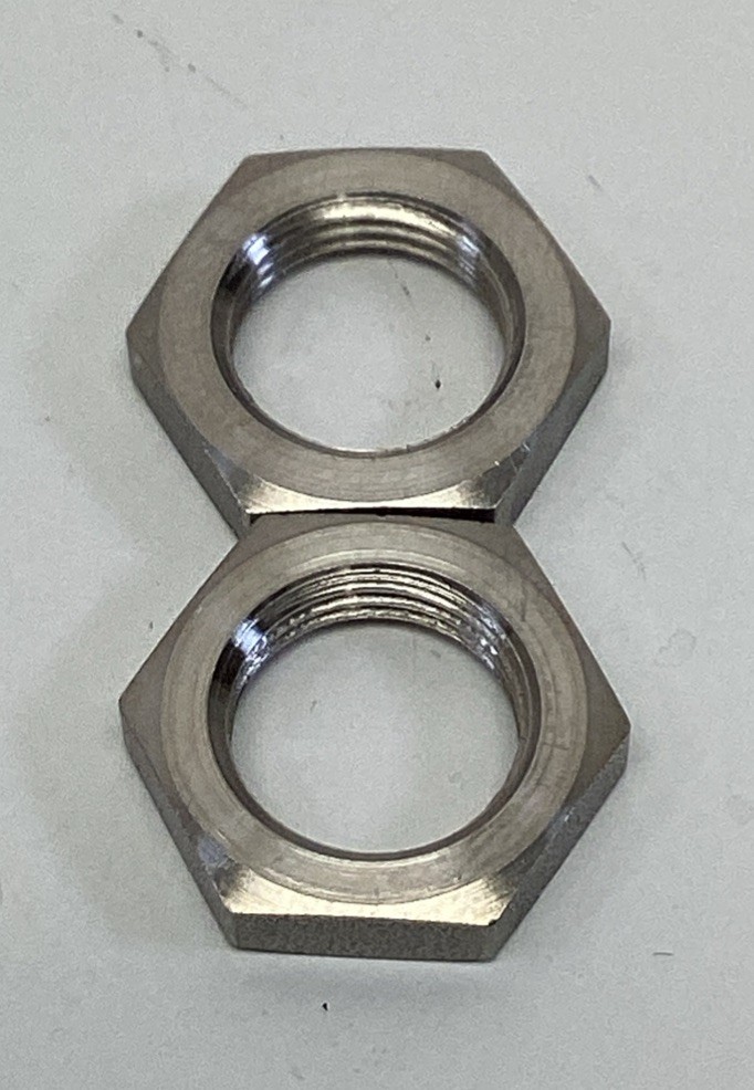 TE 308010 M12 Hex Thin Jam Nuts for Sensors 2-Pack