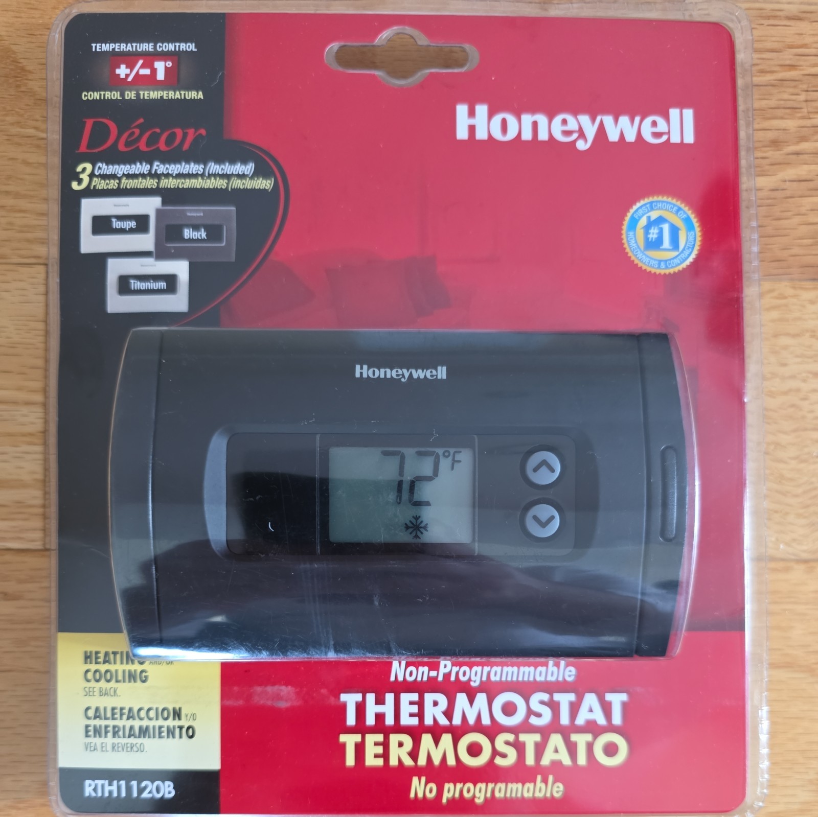 Honeywell RTH1120B Non-Programmable Digital Thermostat 24V 1H/1C Heat-Cool